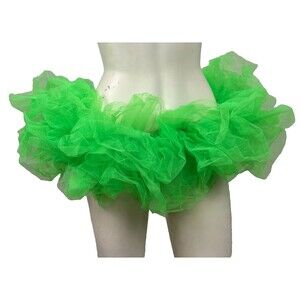 Leg Avenue Neon Bright Green Tutu Skirt Mini Ruffle Tulle Cosplay Rave Costume